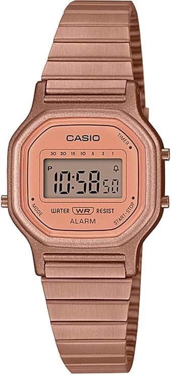 Relógio CASIO Vintage feminino mini fosco rose LA-11WR-5ADF