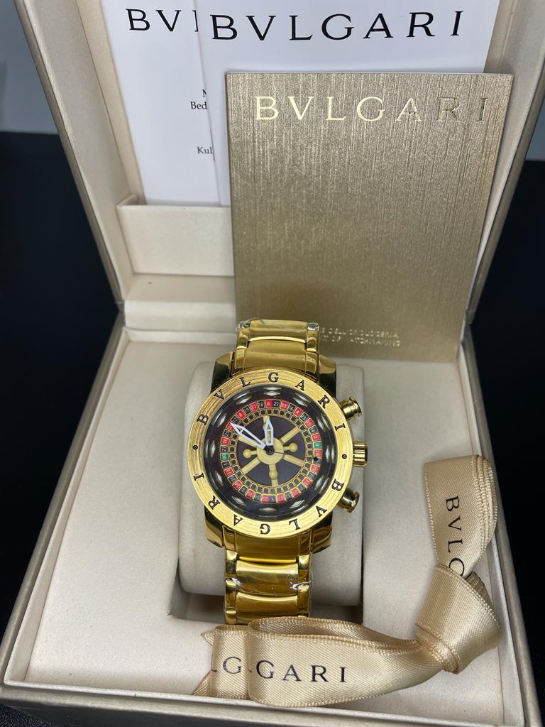 Bvlgari Casino Roleta Dourado Fundo Preto