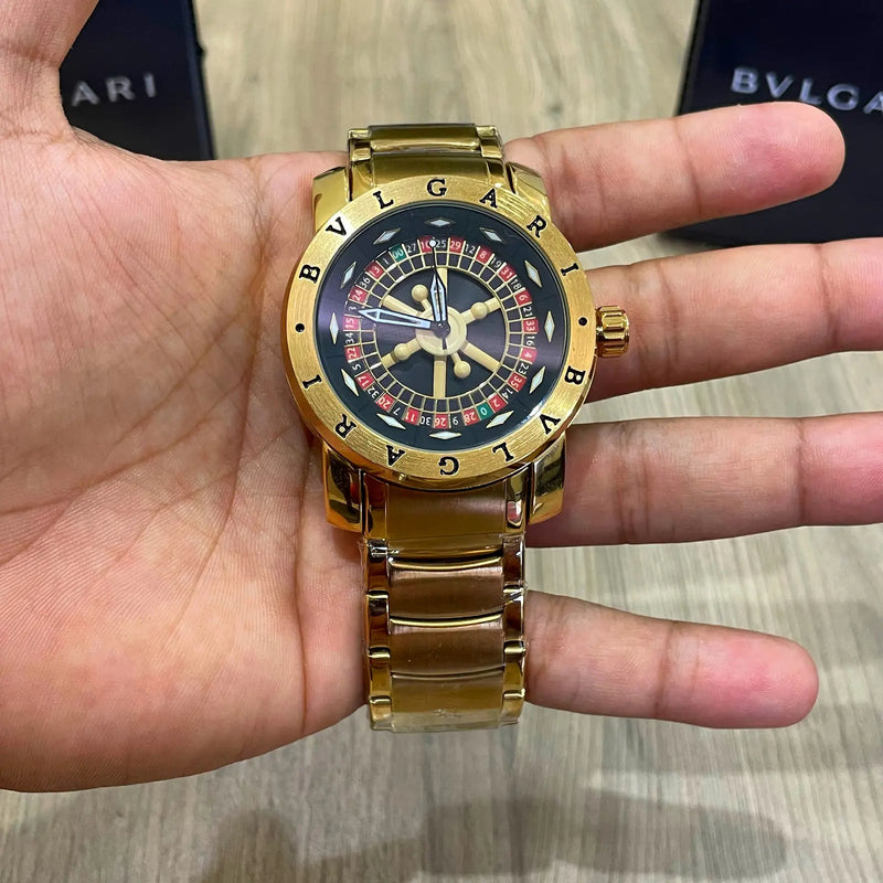 Bvlgari Casino Roleta Dourado Fundo Preto