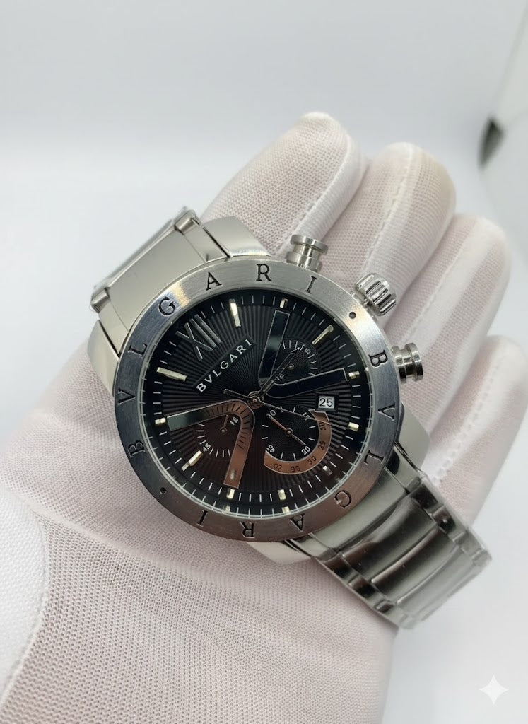 Relógio Bvlgari Iron Man - Prata/Preto