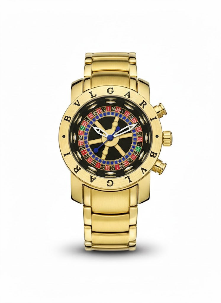 Bvlgari Casino Roleta Dourado Fundo Preto