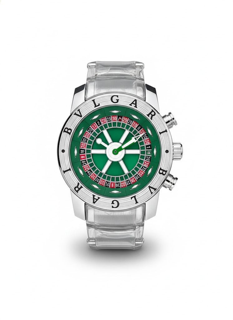 Bvlgari Casino Roleta Prata Fundo Verde